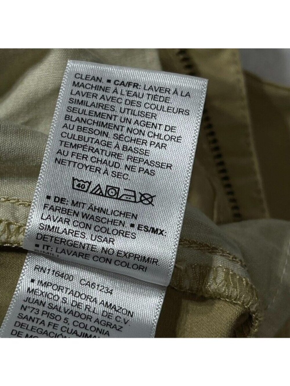 Wide Leg Khaki Cotton Cropped Pants With Front & Back Pockets from Daily Ritual - Picture 6 of 11